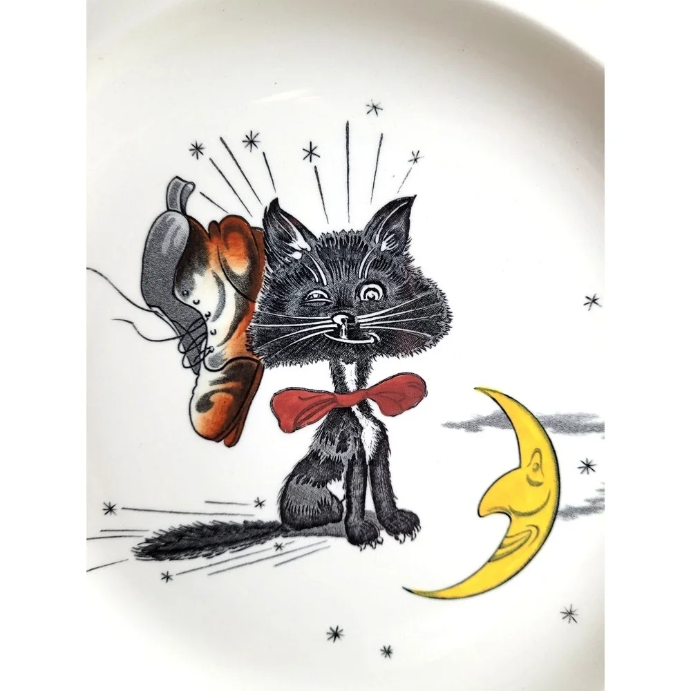 Vintage SPODE Copeland Barbecue Tricorn Plate, Lot of 2, Unusual and Adorable!